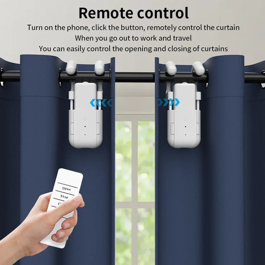 Smart For Home Curtain Opener Electronic Roman Rod/T-track/U-rail Curtain Motor Robot Remote Button Control Curtain Switch Robot