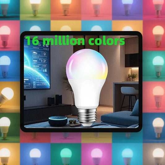 Tuya Bluetooth Smart Light Bulb LED RGBCW E27 E14 GU10 Timed Group Control For Multiple Scene Modes Music Mode 9W 5W