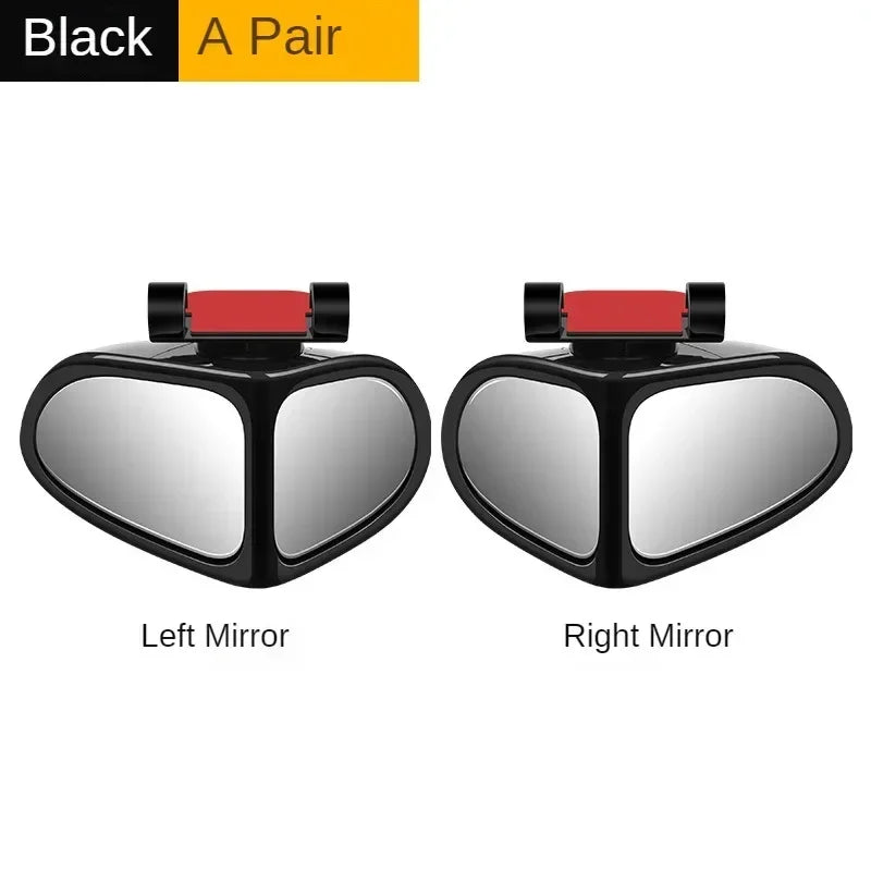 Car Blind Spot Mirror 1 Pair Front Wheel Auxiliary Rearview Double-Sided Mirror Wide Angle Mirror 360 Degree Adjustable for Cars