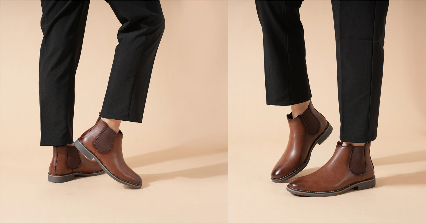 Chelsea Boots High Quality Mens Casual Dress Business Shoes Comfortable Fashion Leather Men Boots