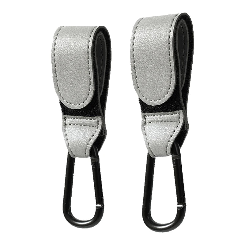 Baby Stroller Hook Fashion PU Leather Adjustable Pram Hook Cart Organizer Diaper Bag Hanger Children Boy Girl Travel Accessories
