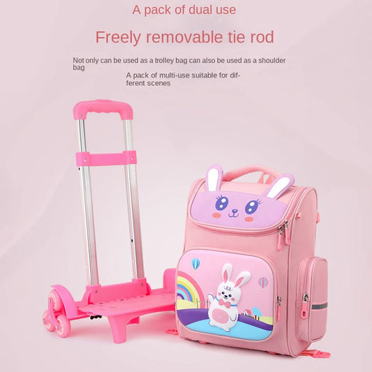 Kids Trolley Backpack For Girls Primary School Rolling Backpack for Boys School bag with Wheels School Wheeled Backpack Book Bag