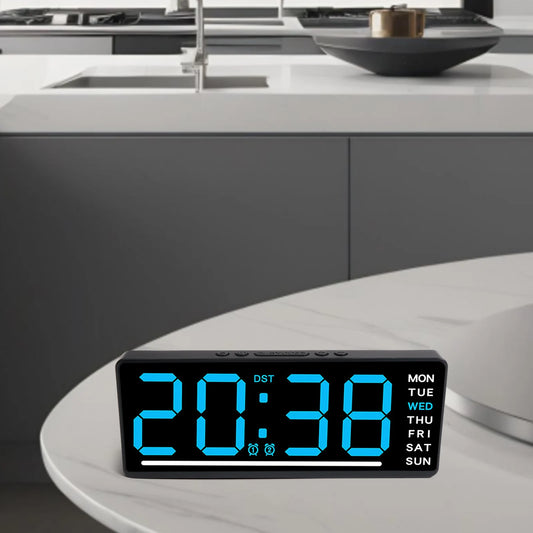 Silent Digital Alarm Clock for Babies,LED Bedside Clock with Night Light Multiple Functions | Adjustable Tone Volume