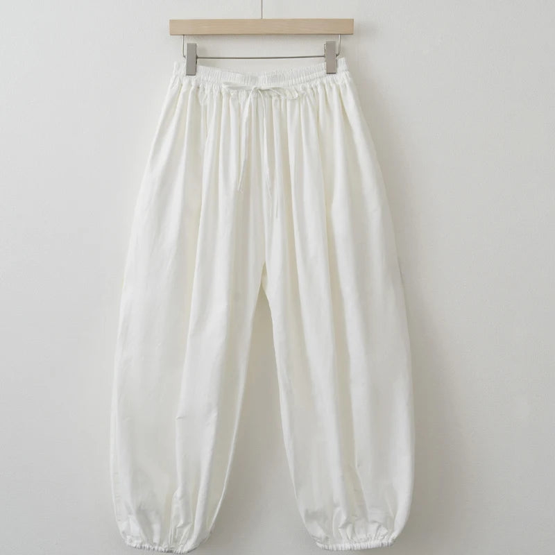 2025 Summer Trendy Linen Cotton Palazzo pants Women Bloomers Trousers