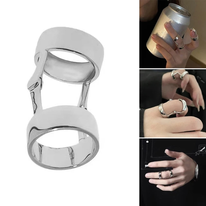 Adjustable Geometric Rings Alloy Materials for Trendy Look Accessory