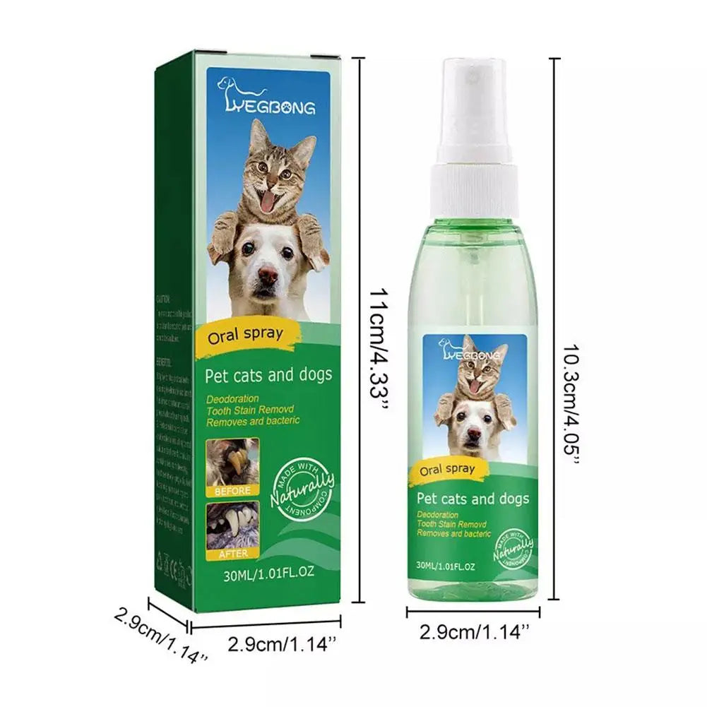 30ml/Bottle Dog Oral Spray Dog And Cat Tooth Cleaning Spray Tooth Spray Dog Oral Spray Pet Breath Freshener Oral Spray