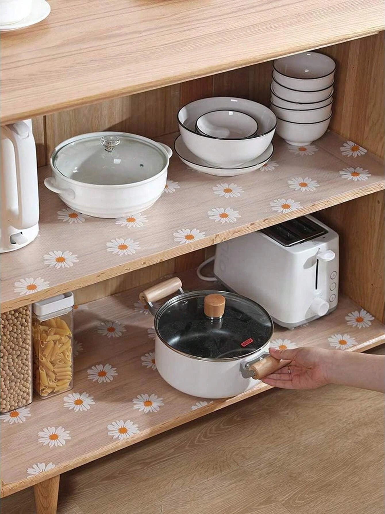 Reusable Drawer Liners Washable Dustproof and Non-slip Placemats Kitchen Cabinet Mats Refrigerator Non-slip Liners Shelf Paper