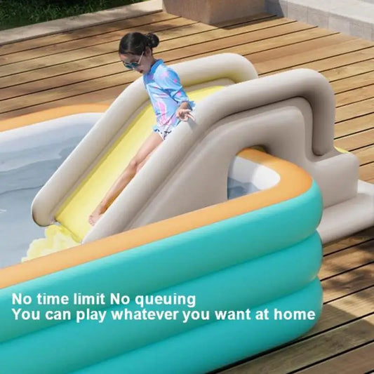 Lengthen And Widen The Slide Inflatable Water-filled Base Pool Slide Children Climber Slide For Aboves Ground Pool Garden