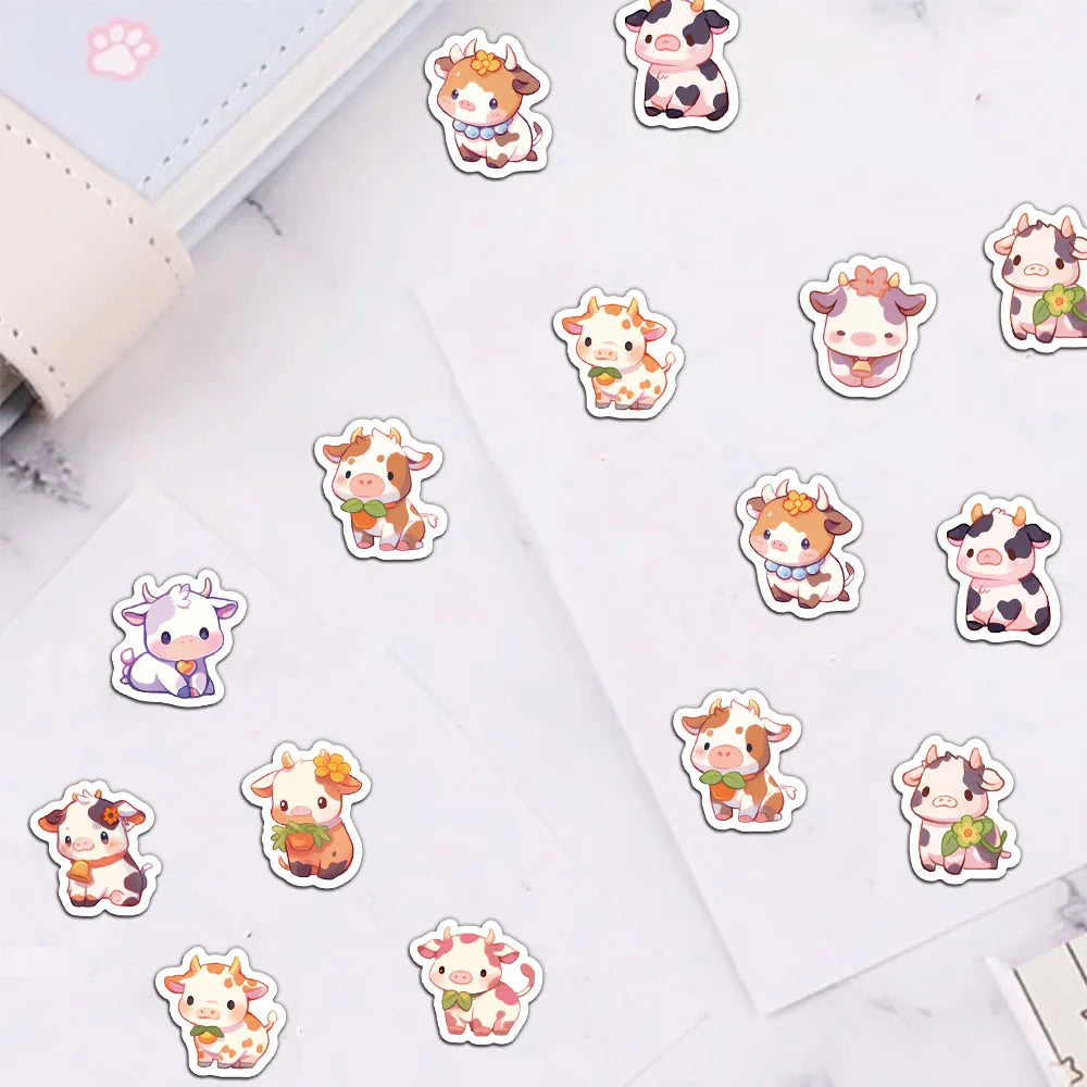 500PCS Creative Cow Roll Stickers Decorative Stickers Laptop Phone Cases Waterproof Stickers