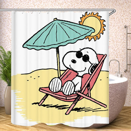 Snoopy Anime Funny Cute Shower Screen Bath Curtain Toilet Accessories Bathroom Sets Full Setluxury