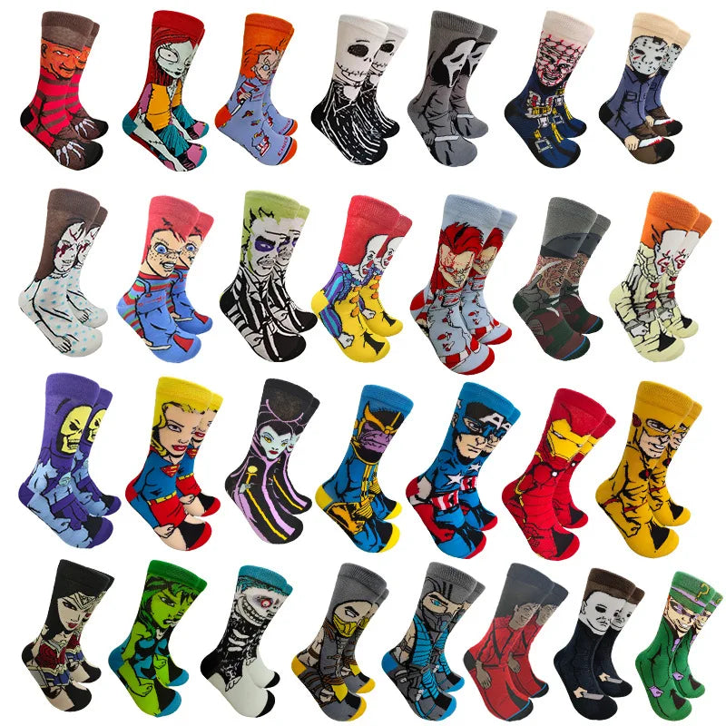 10 Pairs of Fashionable Cartoon Sports Socks for Men and Women, Breathable, Comfortable, Casual, Street and Leisure, Hand Washable, All-Season Sportswear