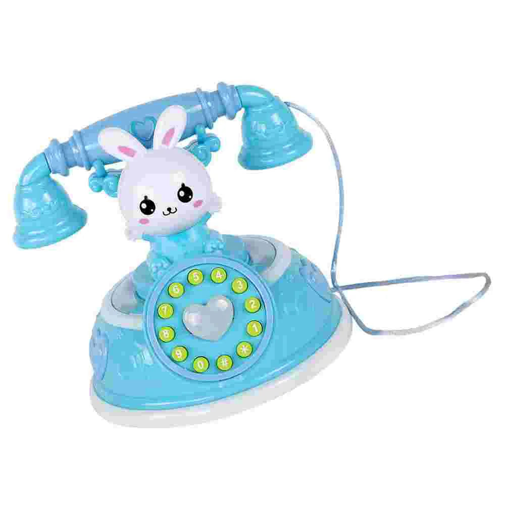 Simulation Telephone Toy Kids Playhouse Role Play Cartoon Phone Vocals Pretend Landline Educational Electronic Toys Safe