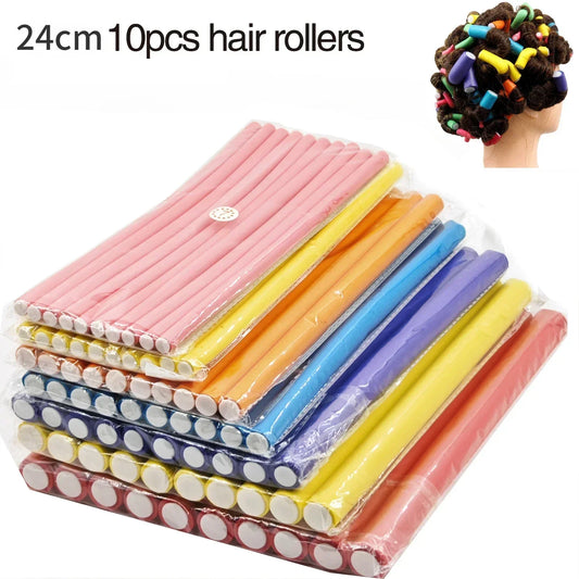 20pcs Flexible Hair Curling Rod Hair Curler Makers Soft Foam Bendy Twist Curls Flexi Rollers Styling Tools Hair Roller