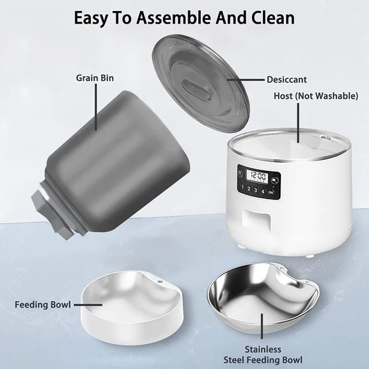 4L Smart Pet Feeder Stainless Steel Bowl Remote Control APP Control Feeder 9-Meal Timed Feeding Dog Food Dispenser For Cats Dogs