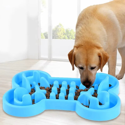 Pet Dog Bowl Healthy Soft rubber Slow Food Feeder Anti-Slip Anti-Gulping Choke travel bowl for Cat dog Food feeding slow feeder