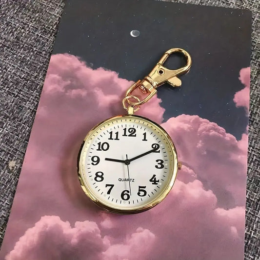 1PC Large Digital Clear Watch Keychain Watch Nurse Watch Student Exam Quartz Watch Pocket Watch Small Watch