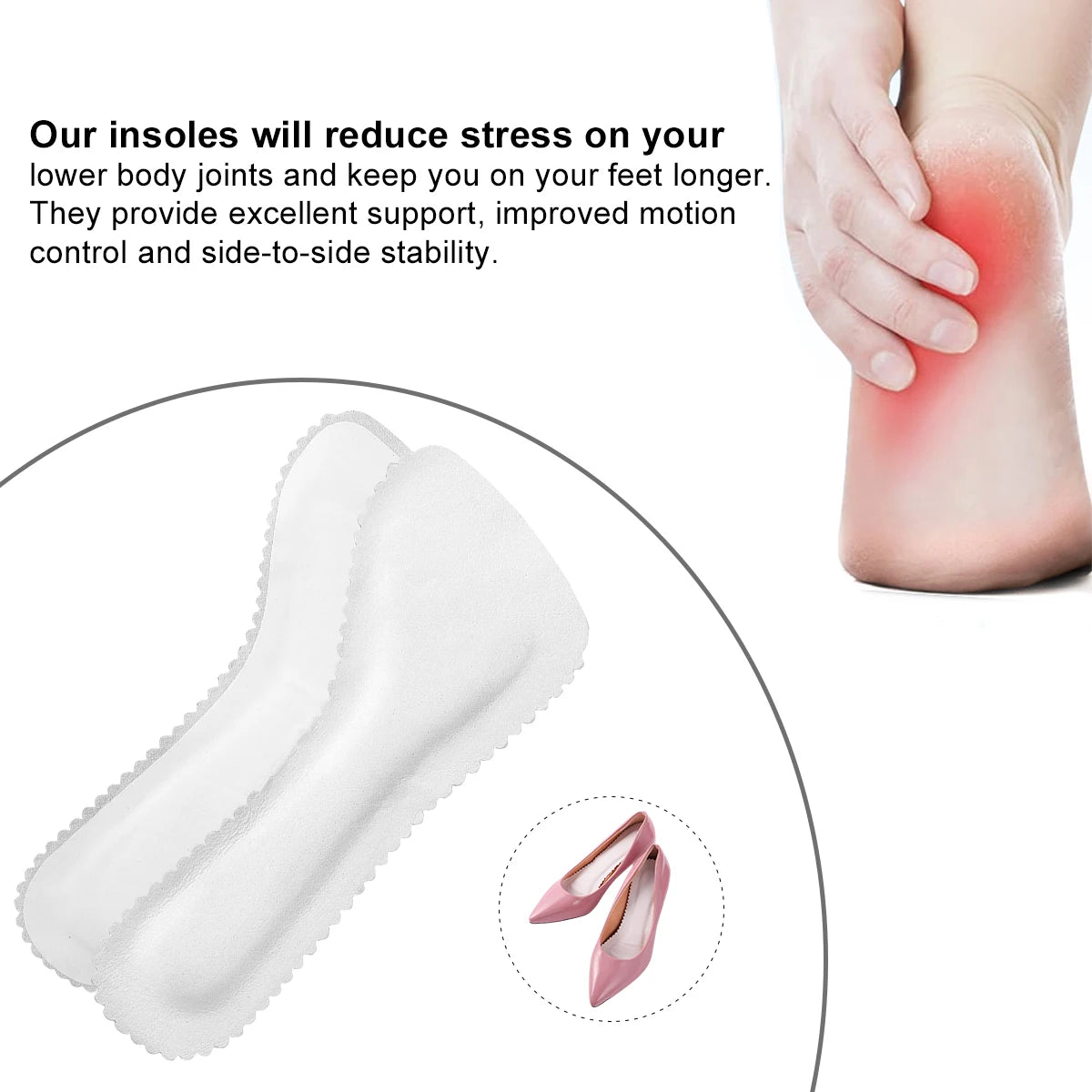 Insoles Sandals White Non Slip Stickers Foot Pads Shoe Liner Heel Pumps Women High Cushions Sports