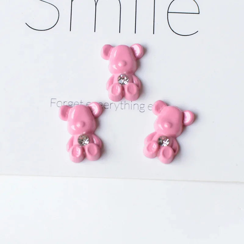 5pcs Cute Pink Series Cartoon Resin Flatback Cabochons for Diy Jewelry Making Handmade Crafts Materials