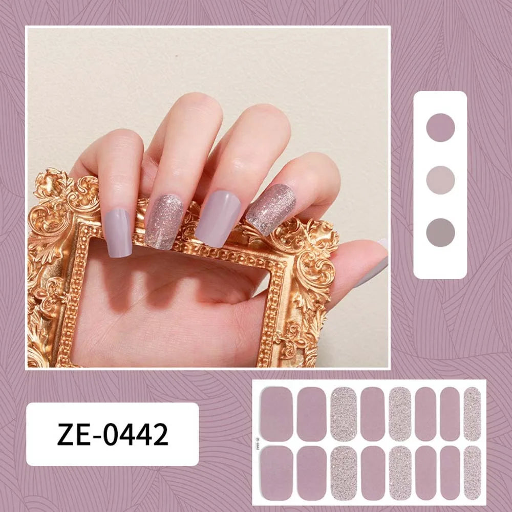 Press On Nails Full Cover Nail Tips Self Adhesive Nail Decorations Full Nail Stickers Manicure Accessories Gradient Nail Decals