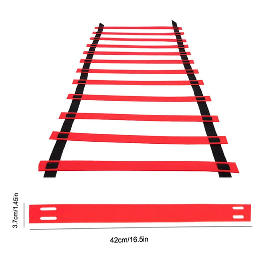 Sports Agility Ladder Football Adjustable Nylon Strap Jumping Ladder Speed Fitness Body Coordination Warm-Up Training Tool