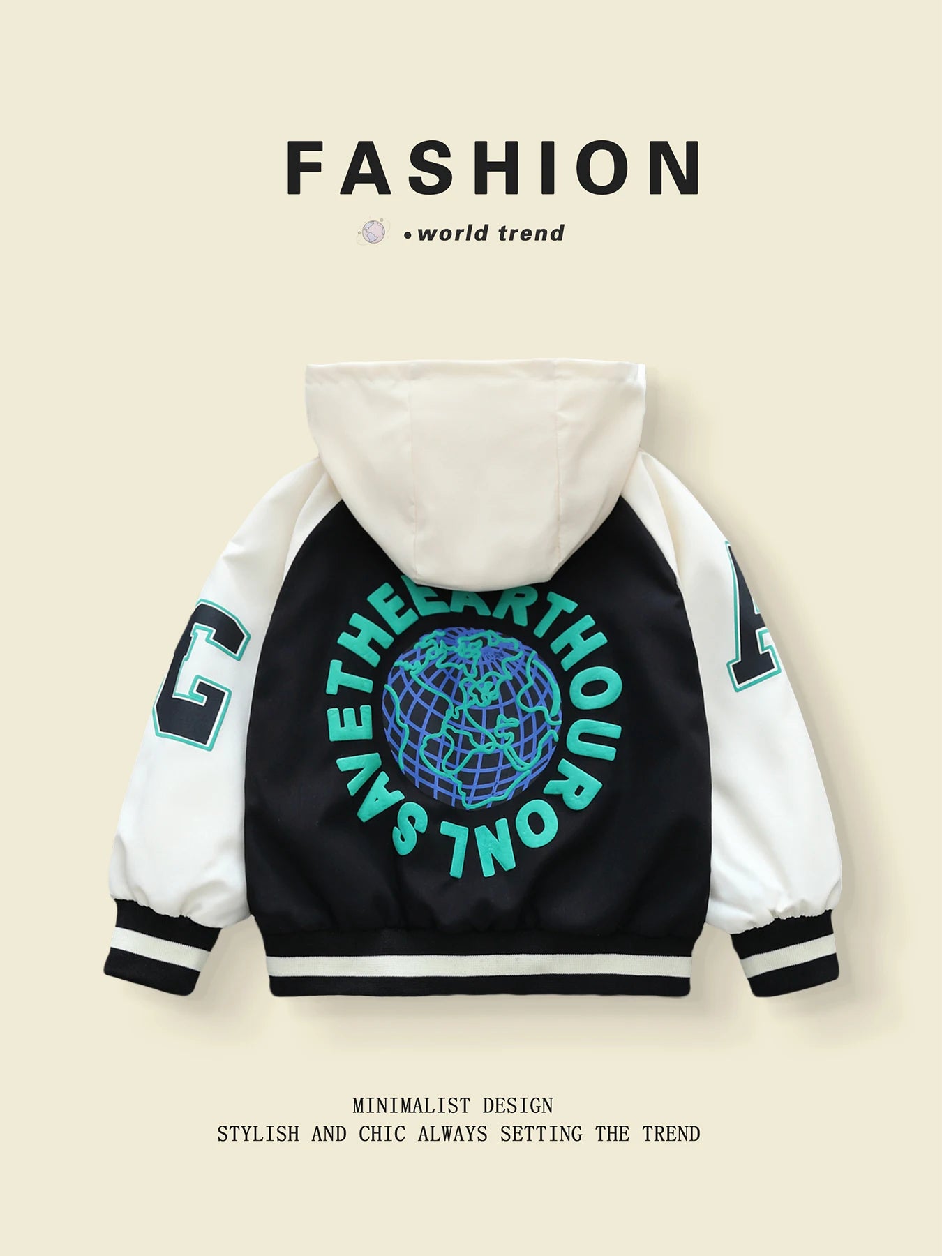 Color - Blocked Hooded Baseball Coats for Boys (3 - 10 Y) in Trendy Spring - Autumn Style