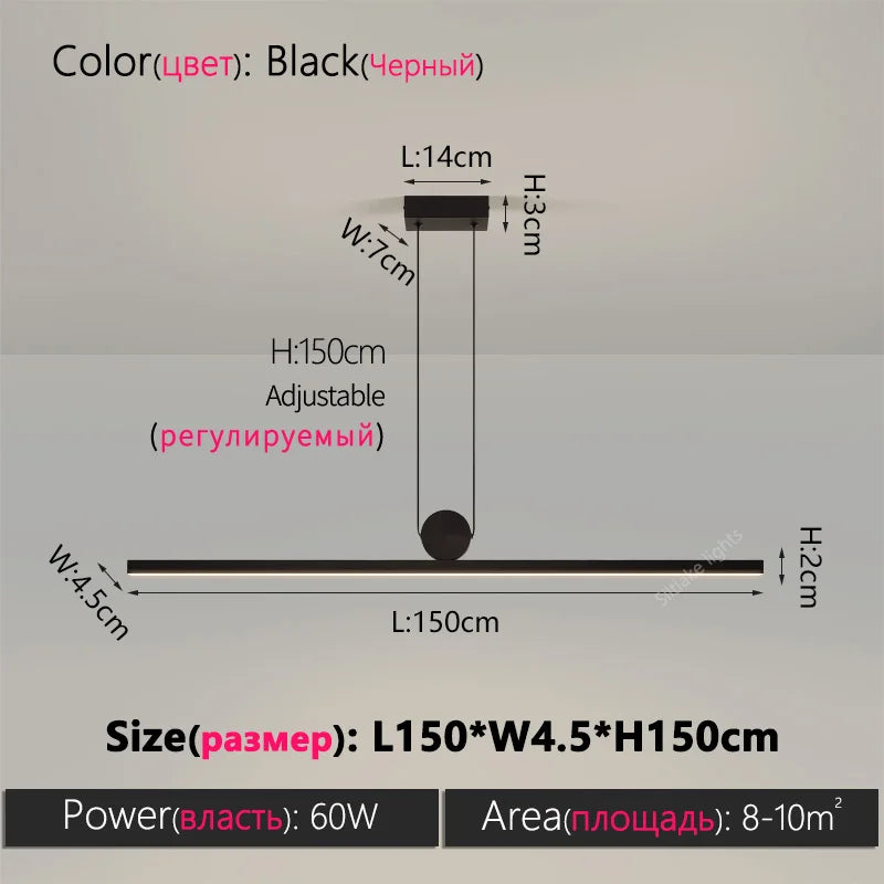 restaurant lamps kitchen dining room chandelier designer modern dining lamp Nordic black lights dining table bar lamp long light