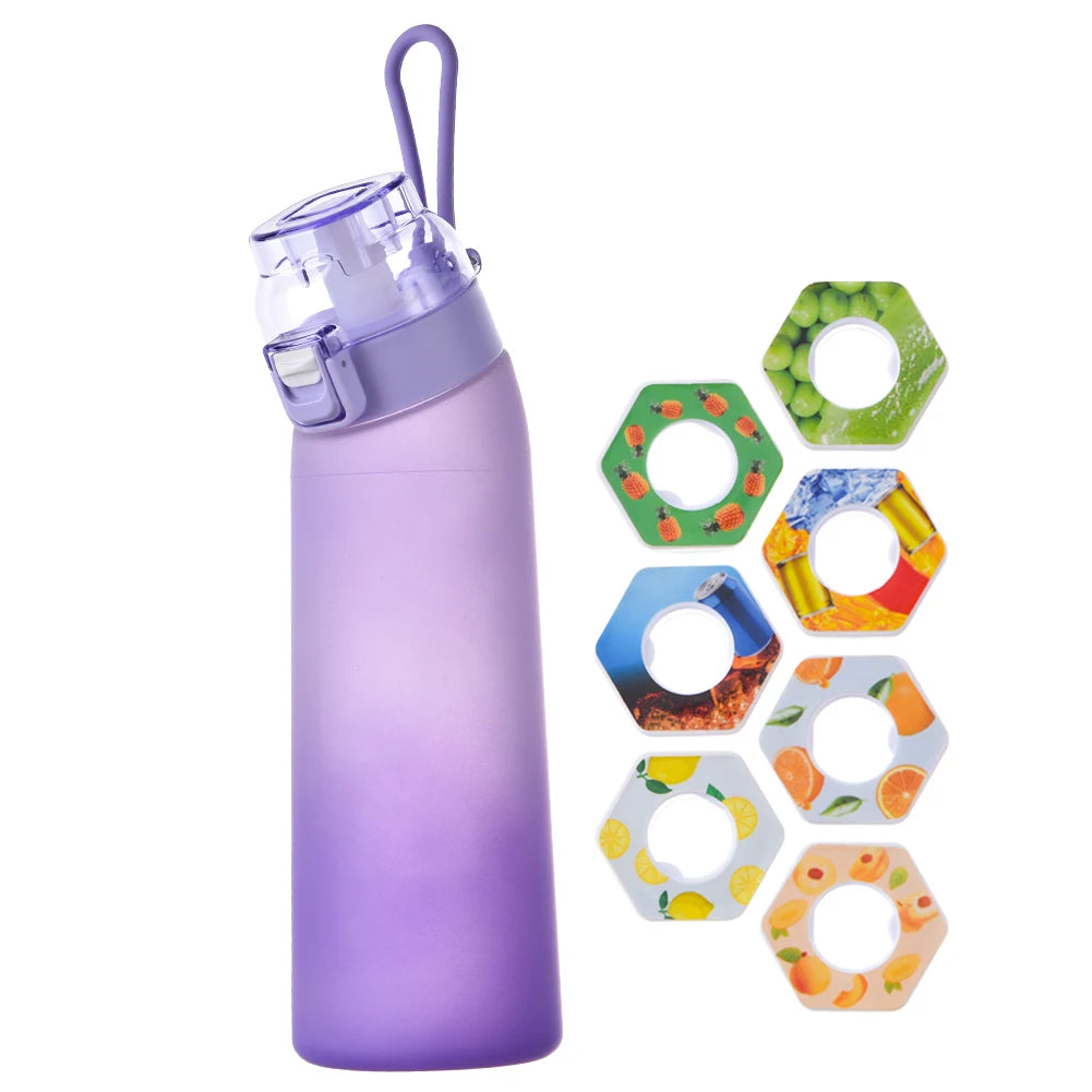 650ML Scent Flavored Water Bottle Leak-Proof with 7 Flavor Pods Air Water Up Bottle Portable for Travel Climbing Hiking
