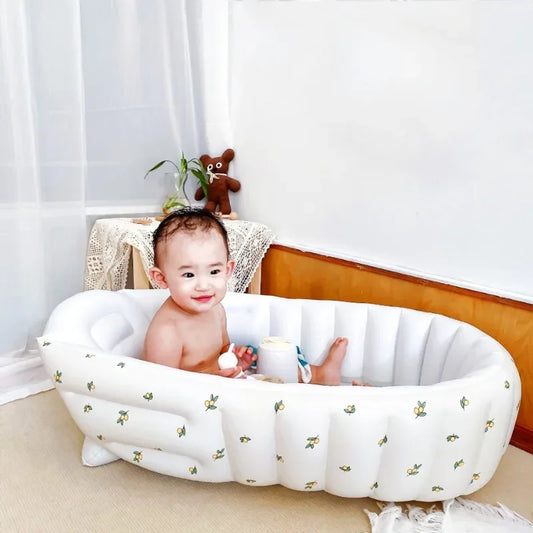 Ins Style New Portable Baby Bath Tub Bath Tub Newborn Bath Foldable Children's Inflatable Swimming Pool Bath Tub