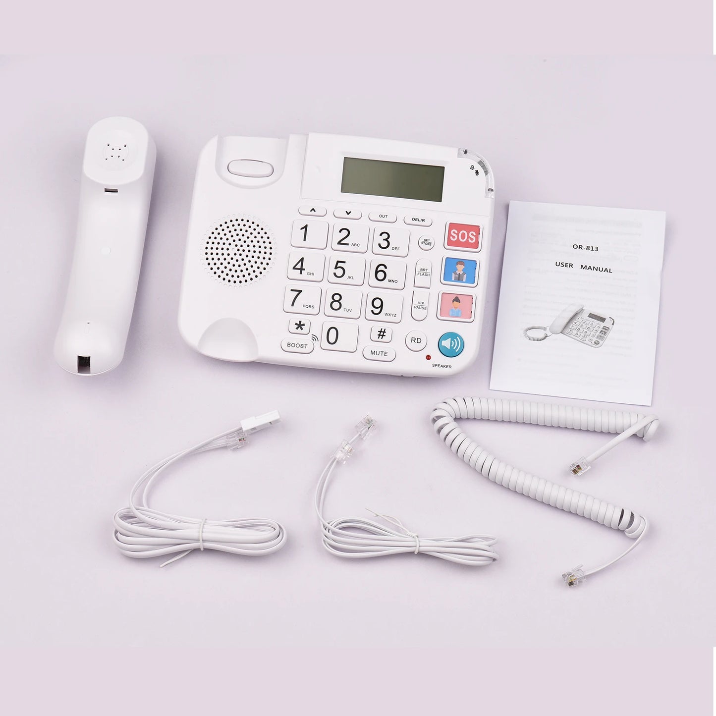 Corded Phone with Big Button Desk Landline Phone Telephone Support Hands-Free/Redial/Flash/Speed Dial/Ring Volume Control