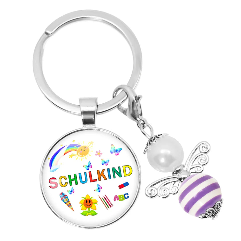 School Child Enrollment Cute Girl Gift Guardian Angel Keychain School Child School Bag School Lucky Charm