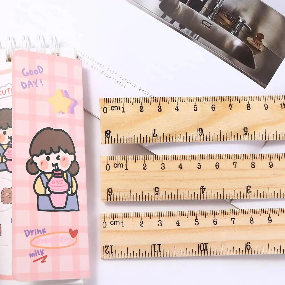 School Supplies Desk Accessories 15/20/30cm Teacher Stationery Student Straight Rulers Wooden Rulers Drawing Rulers Rulers