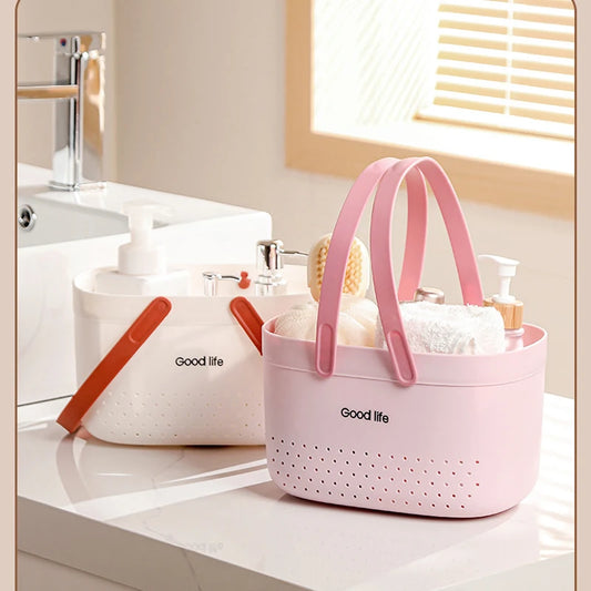Bath Basket Bathroom Portable Student Bath Plastic Bath Basket Bathroom Shower Shampoo Storage Basket Bath Basket