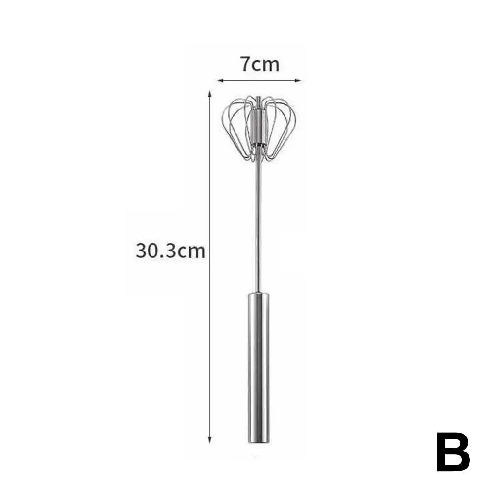 Egg Beater Semi Automatic Mixer Manual Self Turning Steel Easy Whisk Hand Blender Egg Cream Stirring Baking Cooking