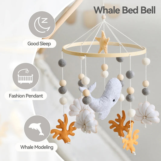 Baby Crib Mobiles Rattle Toy 0-12Months Soft Felt Whale Ball Bed Bell Newborn Music Box Bed Bell Crib Hanging Toys Infant Toys
