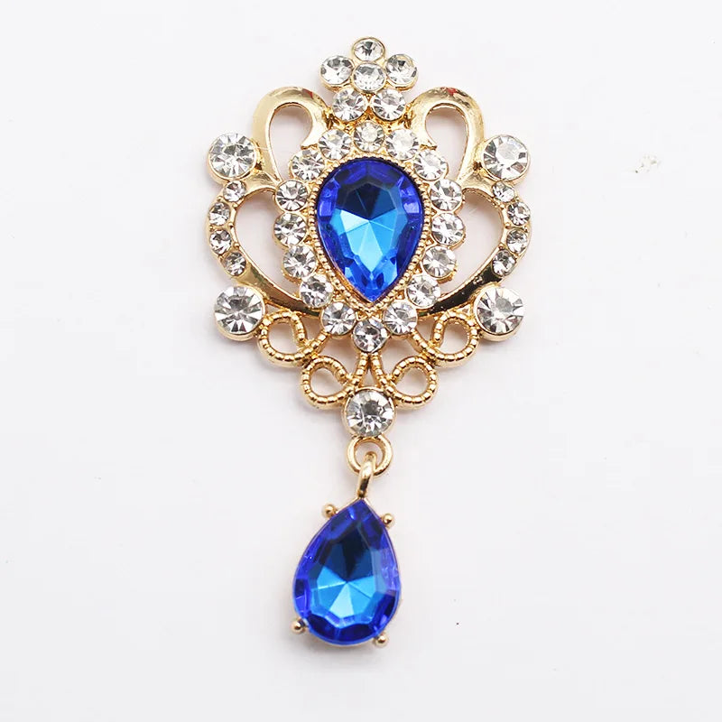 32*60mm Droplet diamond pendant accessories, flat bottom brooch accessories, DIY accessories, headwear accessories 5/10/20PCS