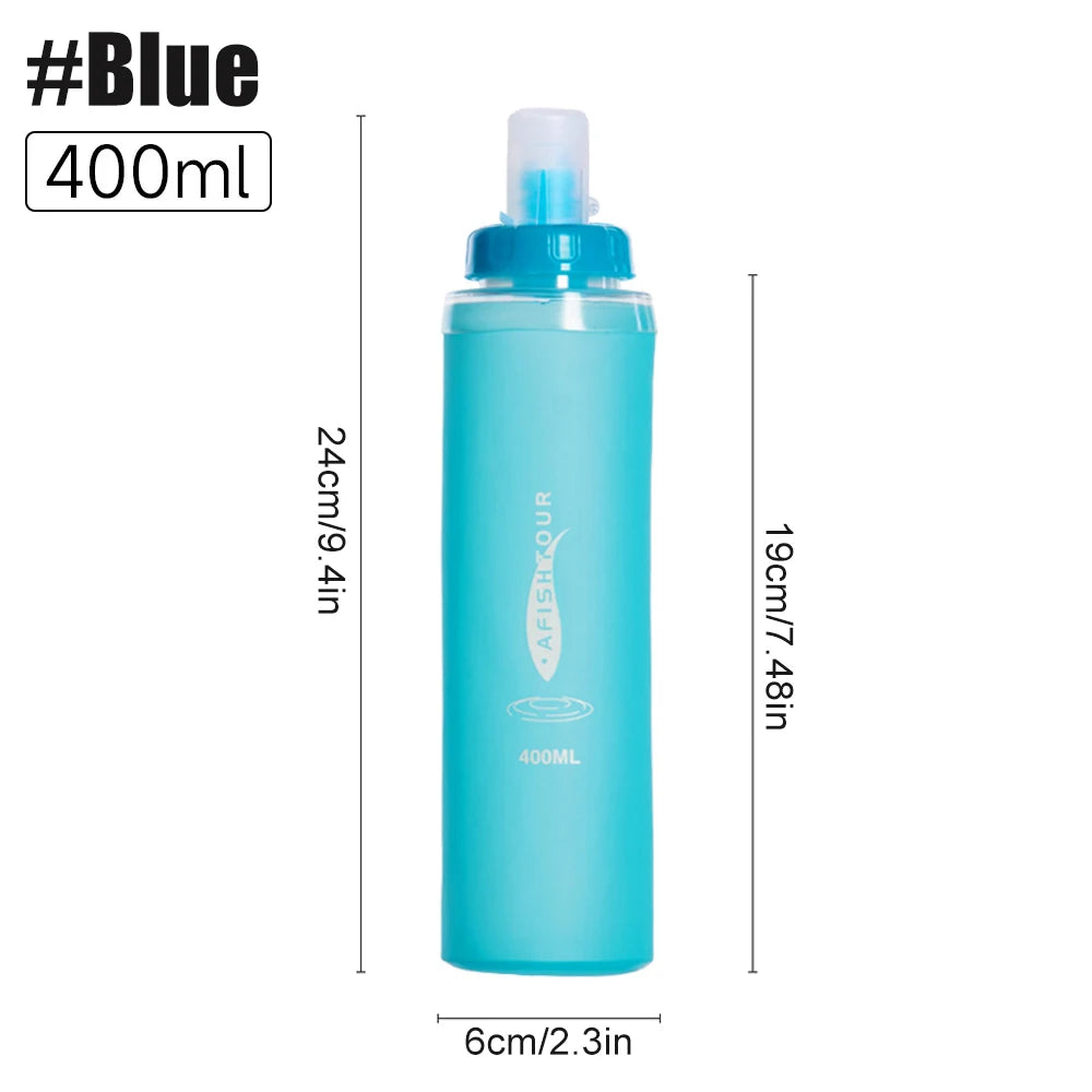 1PCS Soft Flask, Shrink As You Drink Soft Water Bottle for Hydration Pack, Folding Water Bottle Running,Hiking,Cycling,Climbing