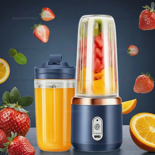 Portable Juicer Cup 6 Blade Blender Household Fruit Juicer Smoothie Mixer Machine USB Rechargeable Juice Extractor Kitchen Tool