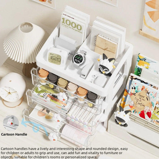 5 Tier Stationery Handbook Student Desktop Organizer, Organizer Drawers, Hair Accessories Organizer for Kids, Pen Holder Shelf