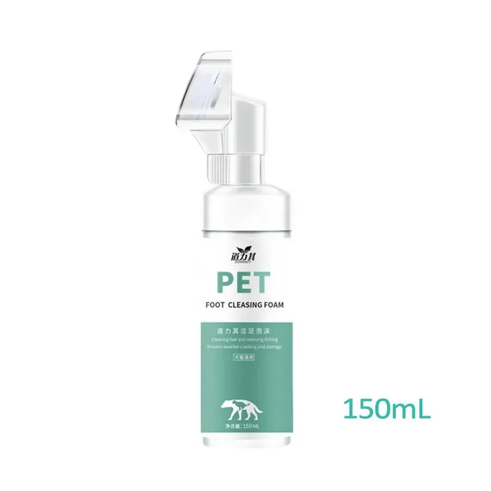 Pet Foot Paw Cleaner 150ml No-Rinse Shampoo With Massaging Brush For Cats Dogs Grooming dog perfume