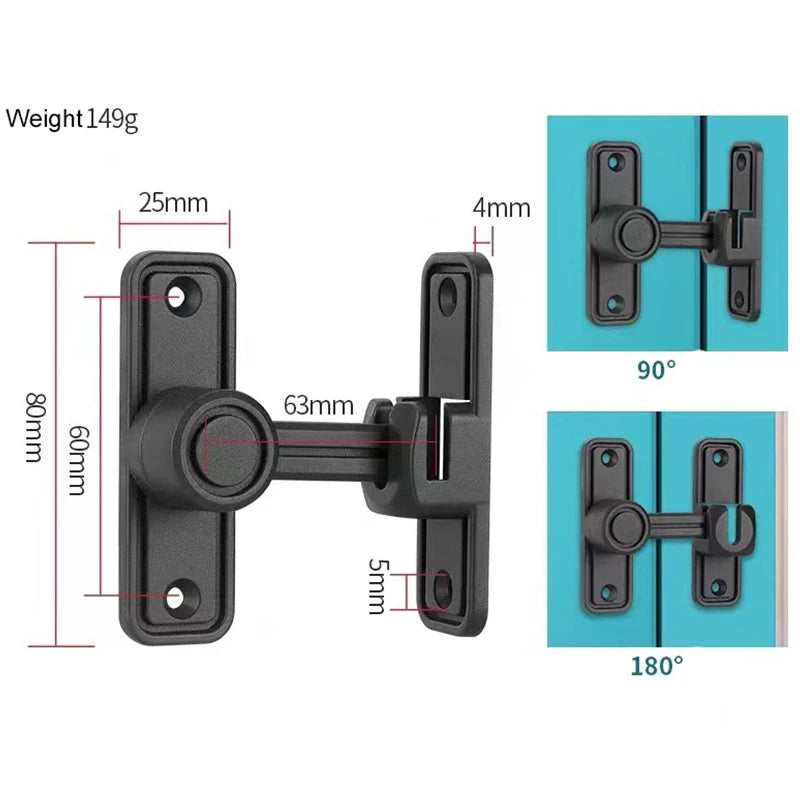 Dual Purpose Door Latch Sliding Door Lock With Luminous Door Buckle Door Buckle Free-punch Interior Door Metal Bolts