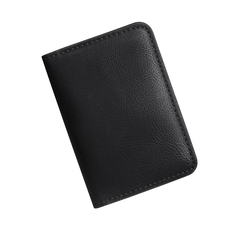 Rfid Blocking Leather Front Pocket Wallet For Men Slim Minimalist Men's Credit Card Holder Ultra Thin Wallet Male With ID Window