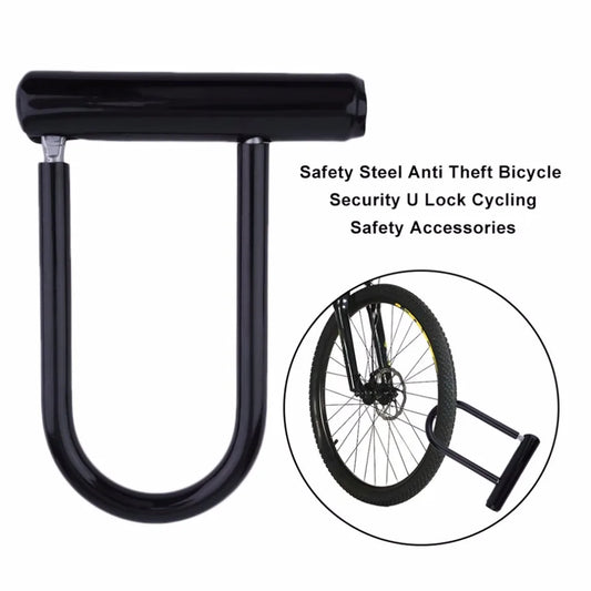 Bike U-Lock Heavy Duty Bicycle Locks with Bracket Anti Theft Secure Locks for Electric Scooter Mountain Bikes Road Cycling Doors