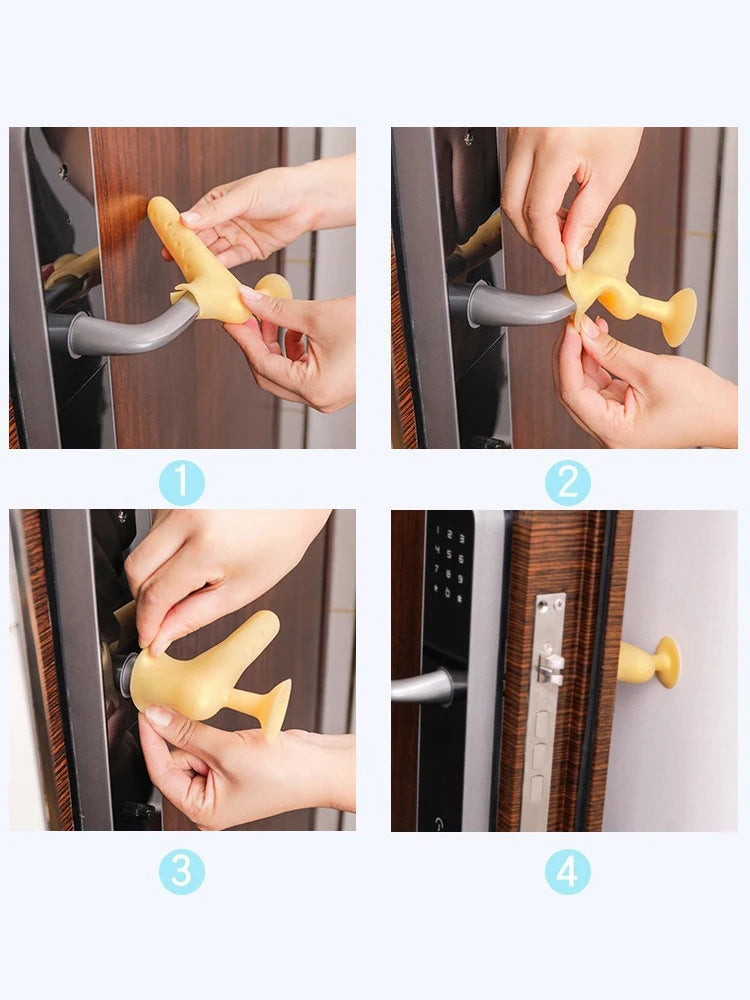 1PC Silicone Anti-Collision Door Handle Protective Cover Security Door Room Door Bathroom Door Pull Gloves Door Suction