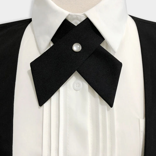 Crisscross Bow Tie Fashionsolid Color Detachable Collar jk Apparel Accessories
