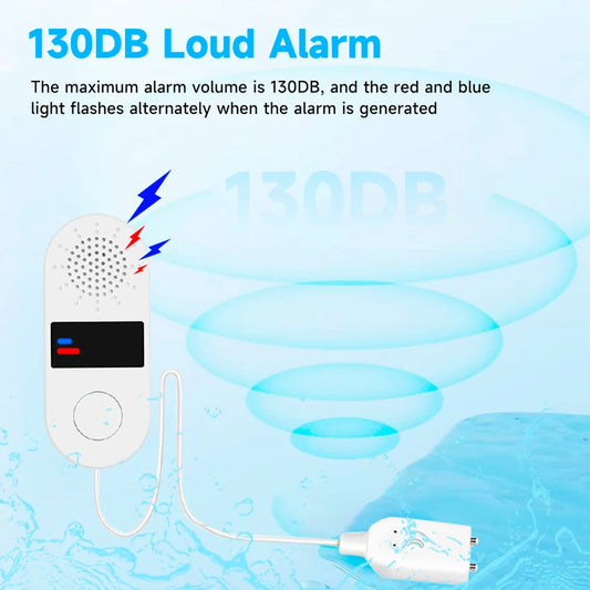 Non-Smart Water Alarm Leak Detector 130dB Sound & Light Water Leak Sensor Essential Waterproof Home Safety Device