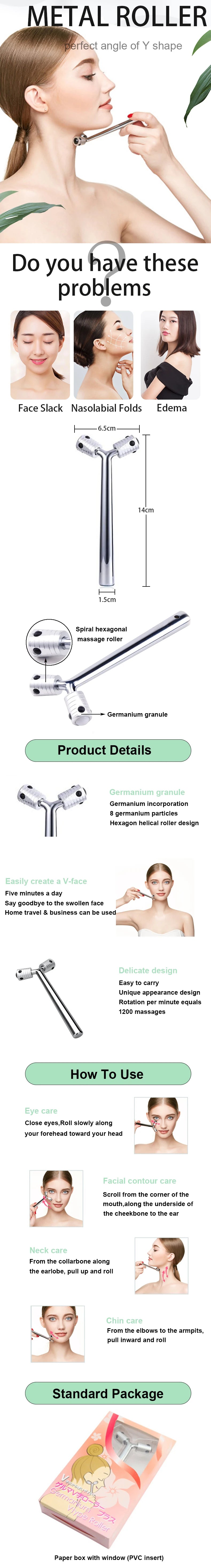 Skin Care Roller Massage for Face Y Shape Wrinkle Remover Massage Improve Skincare Lift Anti-Aging Skin Tightening Massager Tool