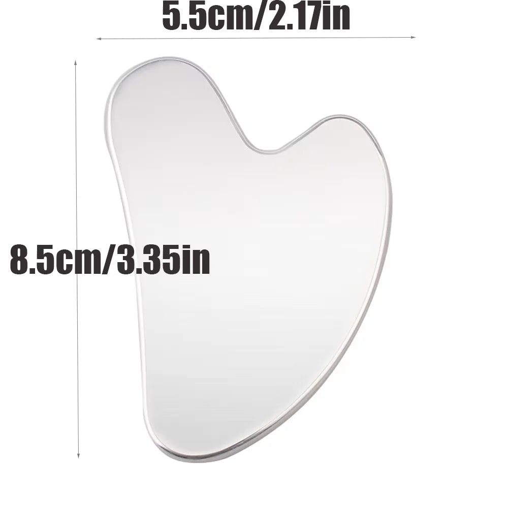 Facial Tool Gua Sha Board Beauty Skin Care Stainless Steel GuaSha Massage Tool Natural Universal Facial Silver Metal