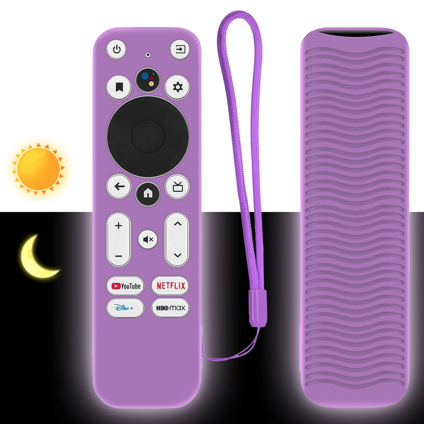 Protective Covers Fit for Onn Android TV 4K UHD Streaming Device 2K Streaming Stick Remote Anti-Slip Silicone Case with Lanyard