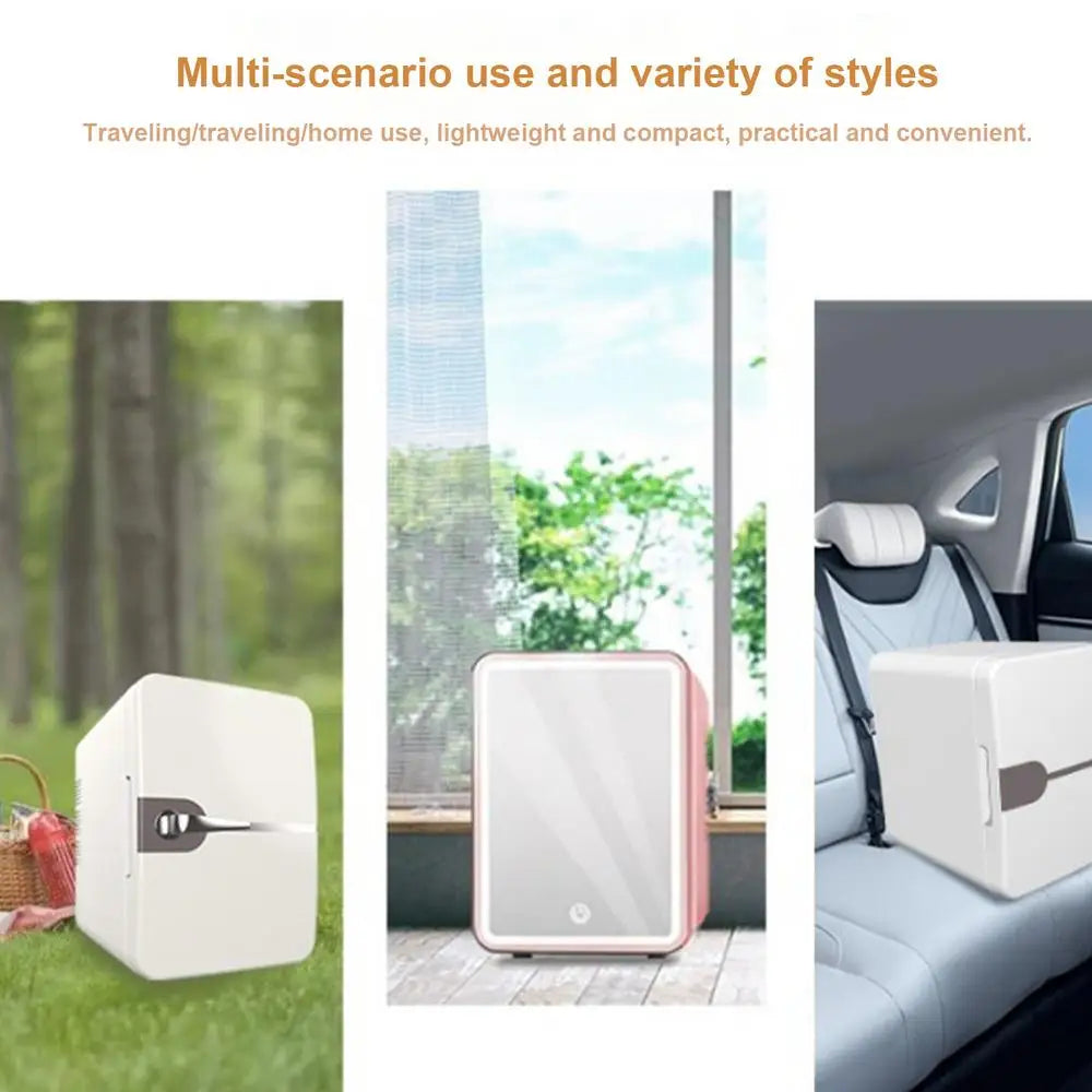Portable Car Refrigerator 6L Thermal and Cool Fridge 12V DC 220V AC Camping Refrigerator Car Cooler Warmer for Driving Travel