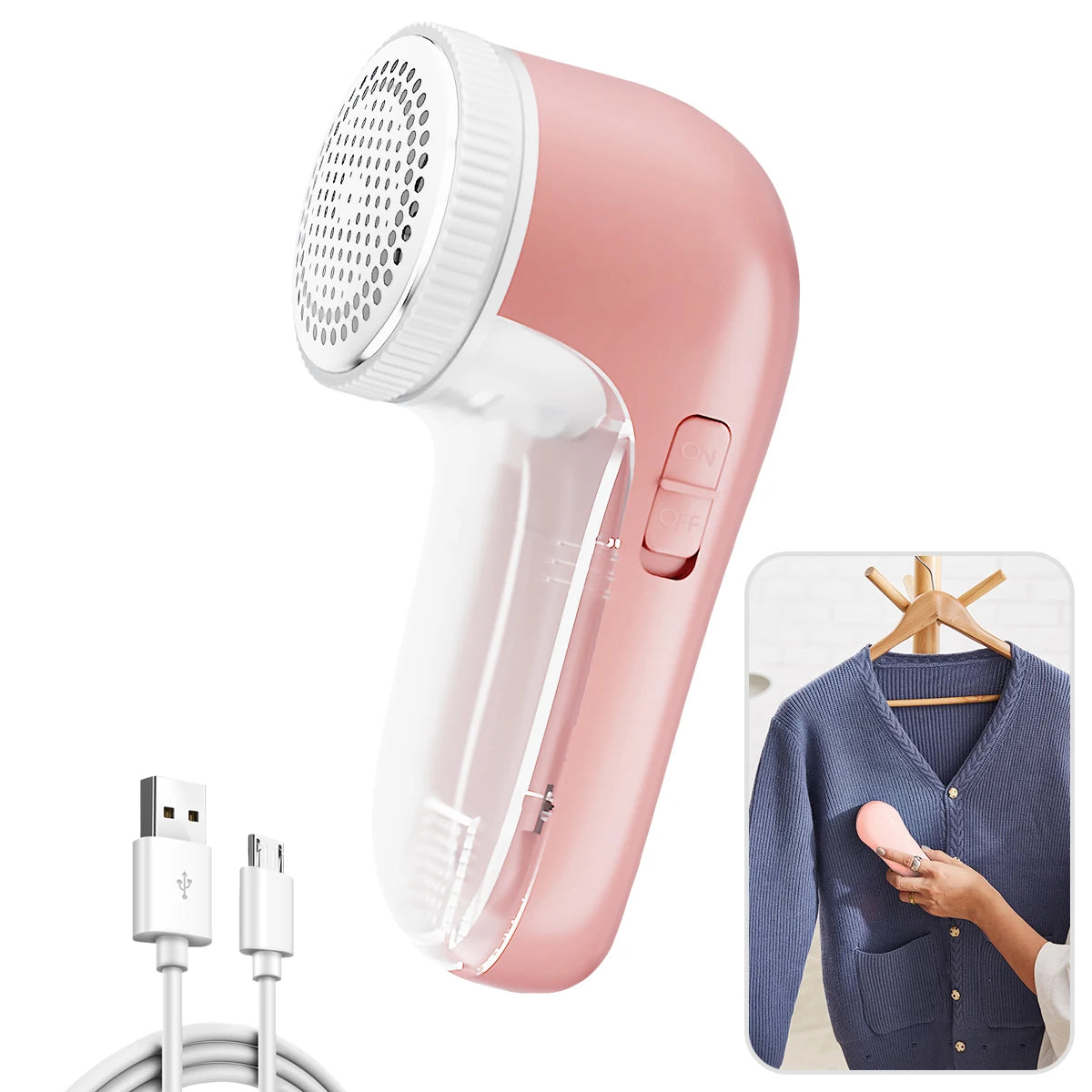 Electric Lint Remover For Clothes Fuzz Pellet Sweater Fabric Hair Ball Trimmer Portable Rechargeable Detachable Cleaning